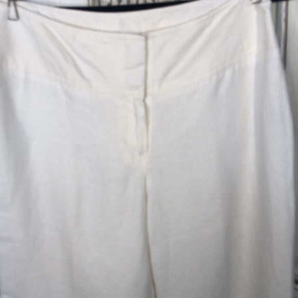 Worthington 100% Linen Fully Lined Wide Leg Set-in Waistband Trousers Size 8 - Picture 4 of 8